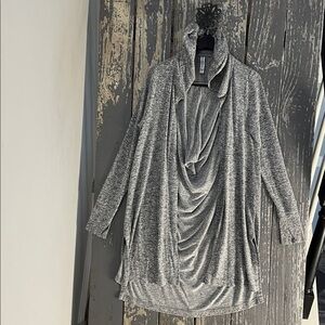 Athleta Heather Gray Open Hooded Knit Cardigan Size S